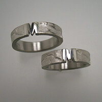 Trauringe, Silber mit Monogramm