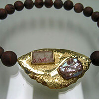 Wechselschließe Gold Keshiperle Quarz Kundenentwurf